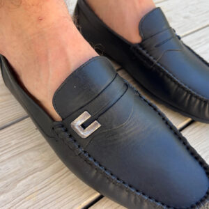 black loafers wood floor 1